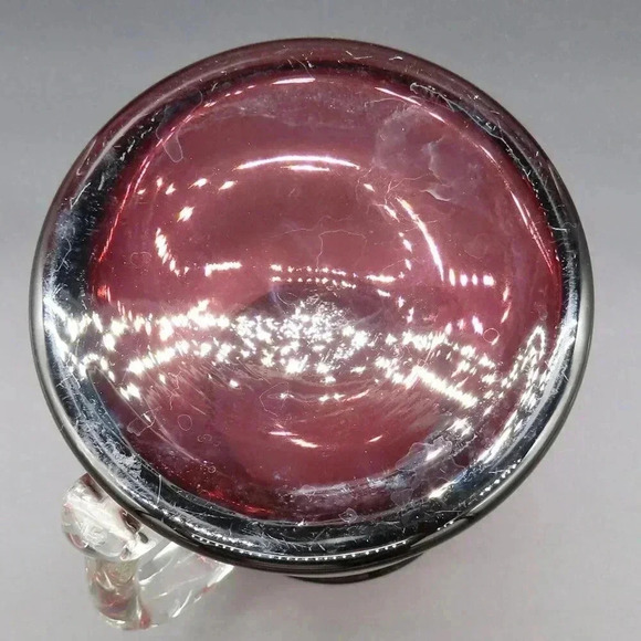 Amethyst Glass Pitcher Water Pitcher Applied Handle Blown Glass VTG - Picture 7 of 7